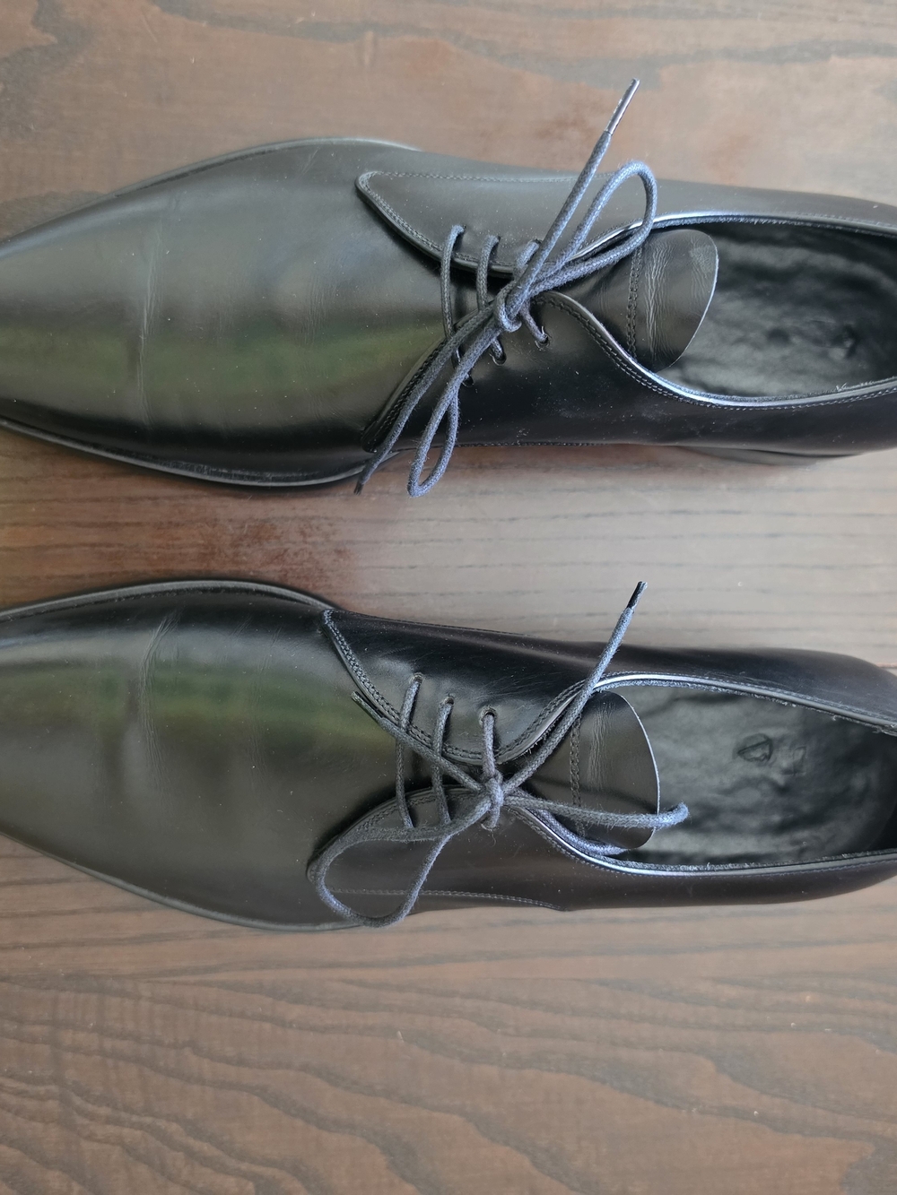 Jil Sander Black Leather Lace-Up Oxfords